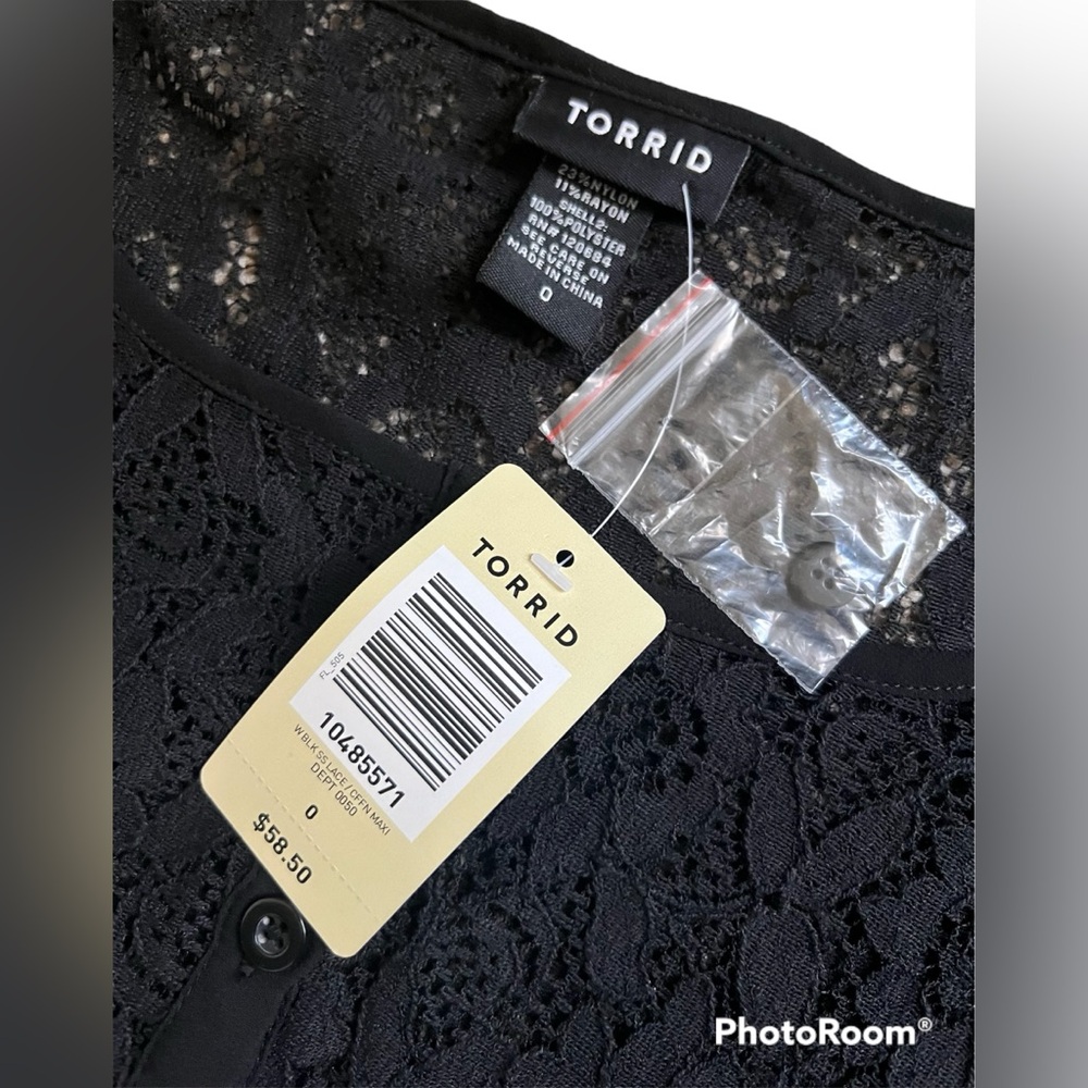 NWT TORRID Lace/Chiffon Maxi Kimono 0X - Picture 7 of 10
